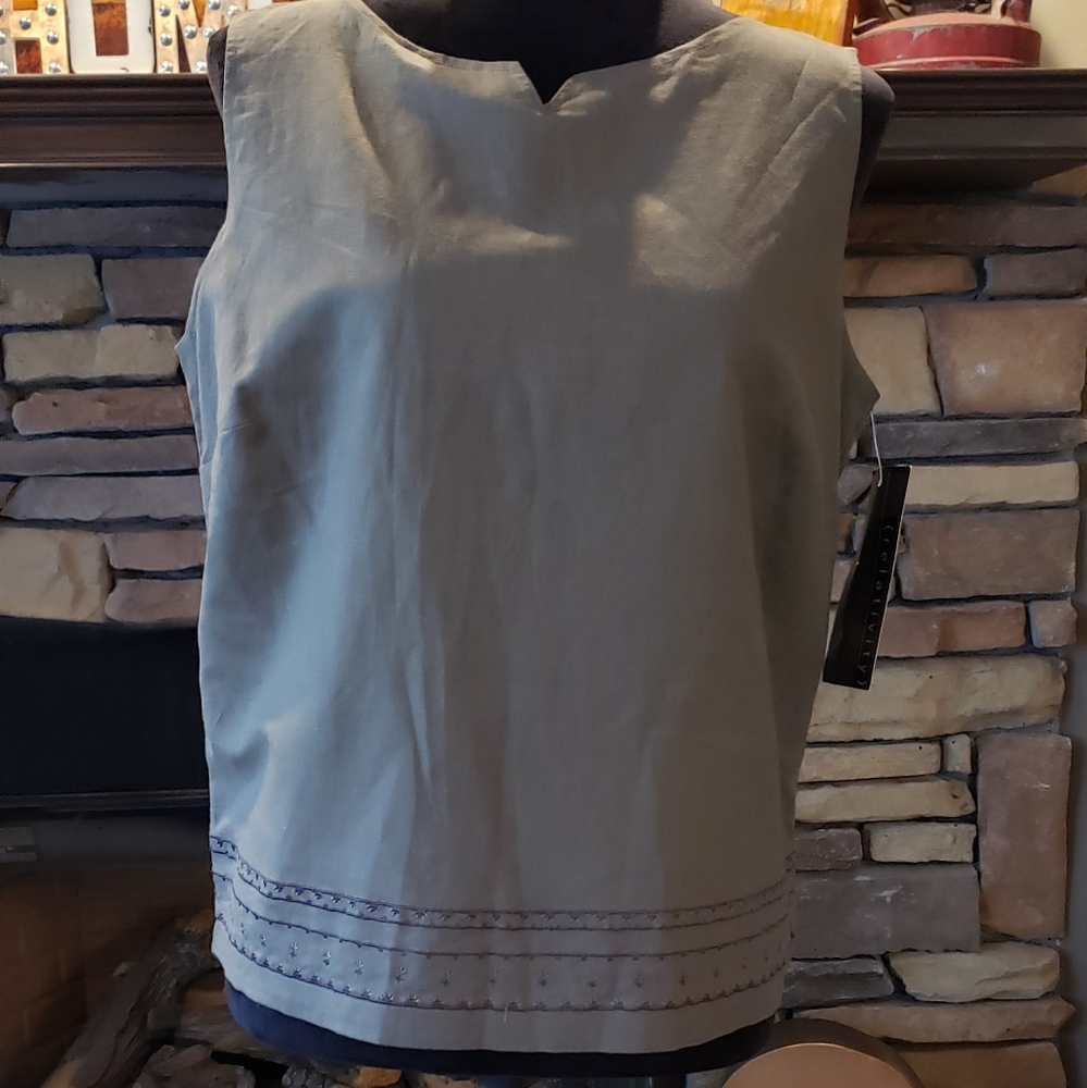 Relativity Sleeveless Linen Blend Top NWT